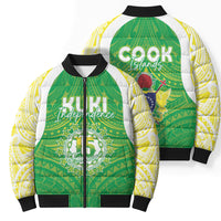 Kuki Independence 2026 Bomber Puffer Jacket Cook Islands 15 Finest Green Version LT05 - Polynesian Pride