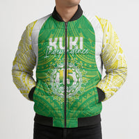 Kuki Independence 2026 Bomber Puffer Jacket Cook Islands 15 Finest Green Version LT05 - Polynesian Pride