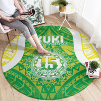 Kuki Independence 2026 Round Carpet Cook Islands 15 Finest Green Version LT05 - Polynesian Pride