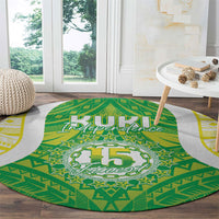 Kuki Independence 2026 Round Carpet Cook Islands 15 Finest Green Version LT05 - Polynesian Pride