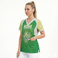 Kuki Independence 2026 Scrub Top Cook Islands 15 Finest Green Version LT05 - Polynesian Pride