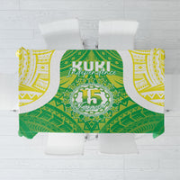 Kuki Independence 2026 Tablecloth Cook Islands 15 Finest Green Version LT05 Green - Polynesian Pride