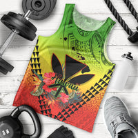Personalized Hawaii Men Tank Top Kakau Kanaka Maoli With Hibiscus Flowers LT05 Reggae - Polynesian Pride