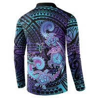 Hawaii Makahiki Turtle Button Sweatshirt Spiral Polynesian Tattoo