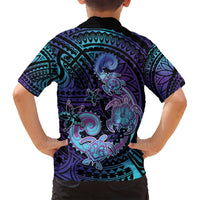 Hawaii Makahiki Turtle Family Matching Summer Maxi Dress and Hawaiian Shirt Spiral Polynesian Tattoo LT05 - Polynesian Pride