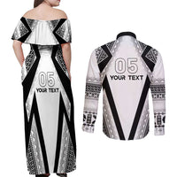 Custom Bula Fiji Football Couples Matching Off Shoulder Maxi Dress and Long Sleeve Button Shirt Go Champions LT05 - Polynesian Pride