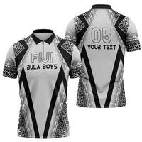 Custom Bula Fiji Football Zipper Polo Shirt Go Champions - Polynesian Pride