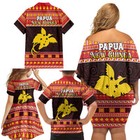 Papua New Guinea Christmas Family Matching Off Shoulder Short Dress and Hawaiian Shirt Santa Raggiana LT05 - Polynesian Pride