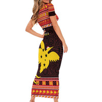 Papua New Guinea Christmas Family Matching Short Sleeve Bodycon Dress and Hawaiian Shirt Santa Raggiana LT05 - Polynesian Pride