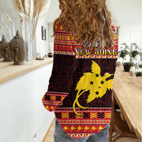 Papua New Guinea Christmas Women Casual Shirt Santa Raggiana LT05 - Polynesian Pride
