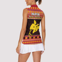 Papua New Guinea Christmas Women Sleeveless Polo Shirt Santa Raggiana LT05 - Polynesian Pride