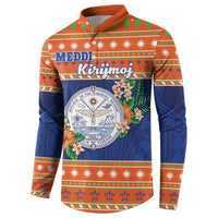 Marshall Islands Christmas Button Sweatshirt Marshallese Seal Meddi Kirijmoj LT05 - Polynesian Pride