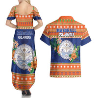 Marshall Islands Christmas Couples Matching Summer Maxi Dress and Hawaiian Shirt Marshallese Seal Meddi Kirijmoj LT05 - Polynesian Pride