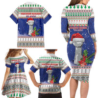 Northern Mariana Islands Christmas Family Matching Long Sleeve Bodycon Dress and Hawaiian Shirt Poinsettia Filis Pasgua LT05 - Polynesian Pride