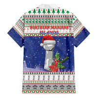 Northern Mariana Islands Christmas Family Matching Off Shoulder Short Dress and Hawaiian Shirt Poinsettia Filis Pasgua LT05 - Polynesian Pride