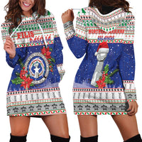 Northern Mariana Islands Christmas Hoodie Dress Poinsettia Filis Pasgua LT05 - Polynesian Pride