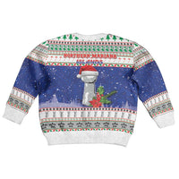 Northern Mariana Islands Christmas Kid Ugly Christmas Sweater Poinsettia Filis Pasgua LT05 - Polynesian Pride