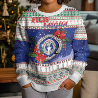 Northern Mariana Islands Christmas Kid Ugly Christmas Sweater Poinsettia Filis Pasgua LT05 - Polynesian Pride
