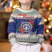 Northern Mariana Islands Christmas Kid Ugly Christmas Sweater Poinsettia Filis Pasgua LT05 - Polynesian Pride