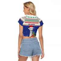 Northern Mariana Islands Christmas Raglan Cropped T Shirt Poinsettia Filis Pasgua LT05 - Polynesian Pride