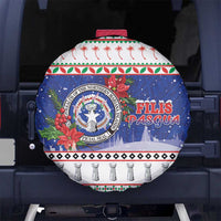 Northern Mariana Islands Christmas Spare Tire Cover Poinsettia Filis Pasgua LT05 - Polynesian Pride