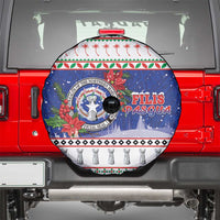 Northern Mariana Islands Christmas Spare Tire Cover Poinsettia Filis Pasgua LT05 - Polynesian Pride