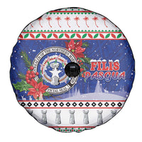Northern Mariana Islands Christmas Spare Tire Cover Poinsettia Filis Pasgua LT05 - Polynesian Pride
