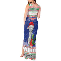 Northern Mariana Islands Christmas Tank Maxi Dress Poinsettia Filis Pasgua LT05 - Polynesian Pride