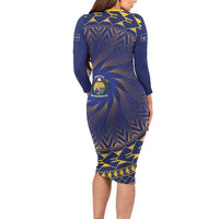 Nauru Angam Day Family Matching Long Sleeve Bodycon Dress and Hawaiian Shirt Polynesian Tribal Pattern Unique Style LT05 - Polynesian Pride