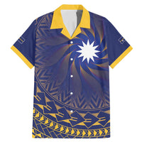 Nauru Angam Day Family Matching Mermaid Dress and Hawaiian Shirt Polynesian Tribal Pattern Unique Style LT05 Dad's Shirt - Short Sleeve Blue - Polynesian Pride
