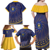 Nauru Angam Day Family Matching Off Shoulder Maxi Dress and Hawaiian Shirt Polynesian Tribal Pattern Unique Style LT05 - Polynesian Pride