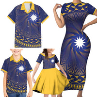 Nauru Angam Day Family Matching Short Sleeve Bodycon Dress and Hawaiian Shirt Polynesian Tribal Pattern Unique Style LT05 - Polynesian Pride