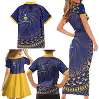 Nauru Angam Day Family Matching Short Sleeve Bodycon Dress and Hawaiian Shirt Polynesian Tribal Pattern Unique Style LT05 - Polynesian Pride