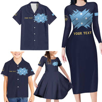 Personalised Federated States Of Micronesia Family Matching Long Sleeve Bodycon Dress and Hawaiian Shirt FSM Passport LT05 - Polynesian Pride