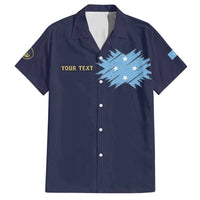Personalised Federated States Of Micronesia Family Matching Short Sleeve Bodycon Dress and Hawaiian Shirt FSM Passport LT05 Dad's Shirt - Short Sleeve Navy - Polynesian Pride