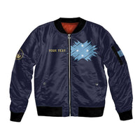 Personalised Federated States Of Micronesia Sleeve Zip Bomber Jacket FSM Passport - Polynesian Pride