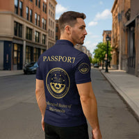 Personalised Federated States Of Micronesia Zipper Polo Shirt FSM Passport LT05 - Polynesian Pride
