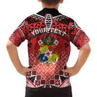 Personalised Tonga Constitution Day Family Matching Off The Shoulder Long Sleeve Dress and Hawaiian Shirt 150 Years Jubilee LT05 - Polynesian Pride