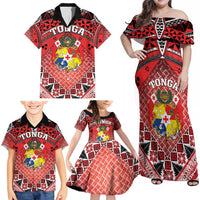 Personalised Tonga Constitution Day Family Matching Off Shoulder Maxi Dress and Hawaiian Shirt 150 Years Jubilee LT05 - Polynesian Pride