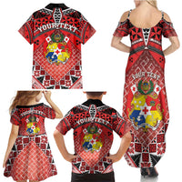 Personalised Tonga Constitution Day Family Matching Summer Maxi Dress and Hawaiian Shirt 150 Years Jubilee LT05 - Polynesian Pride