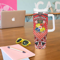 Personalised Tonga Constitution Day Tumbler With Handle 150 Years Jubilee - Polynesian Pride