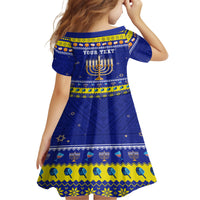 Personalised Polynesia Christmukkah Family Matching Off Shoulder Long Sleeve Dress and Hawaiian Shirt Menorah With Polynesian Tribal Pattern LT05 - Polynesian Pride