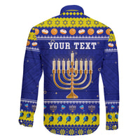Personalised Polynesia Christmukkah Family Matching Off Shoulder Short Dress and Hawaiian Shirt Menorah With Polynesian Tribal Pattern LT05 - Polynesian Pride