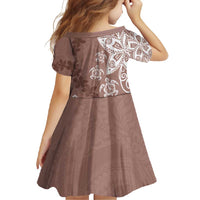 Polynesia Family Matching Mermaid Dress and Hawaiian Shirt Brown Tribal Turtle Floral Pattern