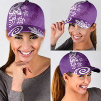 Polynesia Classic Cap Purple Tribal Turtle Floral Pattern - Polynesian Pride