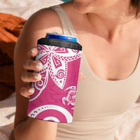 Polynesia 4 in 1 Can Cooler Tumbler Pink Tribal Turtle Floral Pattern