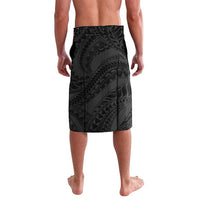 Polynesia Lavalava Black Tribal Turtle Floral Pattern