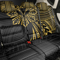 Hawaii And Philippines Back Car Seat Cover Kanaka Maoli With Tribal Sun Together Gold LT05 - Polynesian Pride