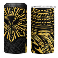 Hawaii And Philippines 4 in 1 Can Cooler Tumbler Kanaka Maoli With Tribal Sun Together Gold LT05 One Size: 16 oz Gold - Polynesian Pride