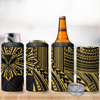Hawaii And Philippines 4 in 1 Can Cooler Tumbler Kanaka Maoli With Tribal Sun Together Gold LT05 - Polynesian Pride